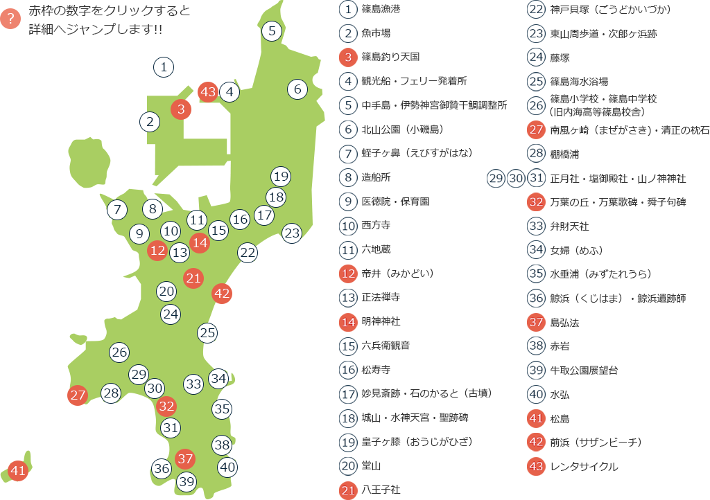 篠島観光マップ図